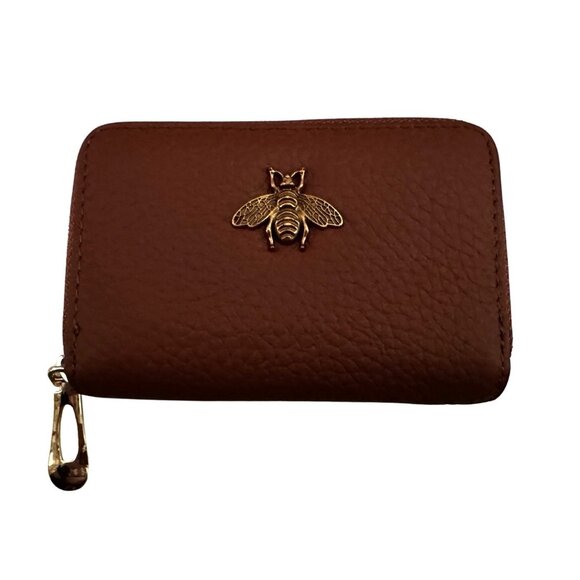 Handbags - NWT Genuine Leather Compact Bee Wallet / Card Holder - Small
